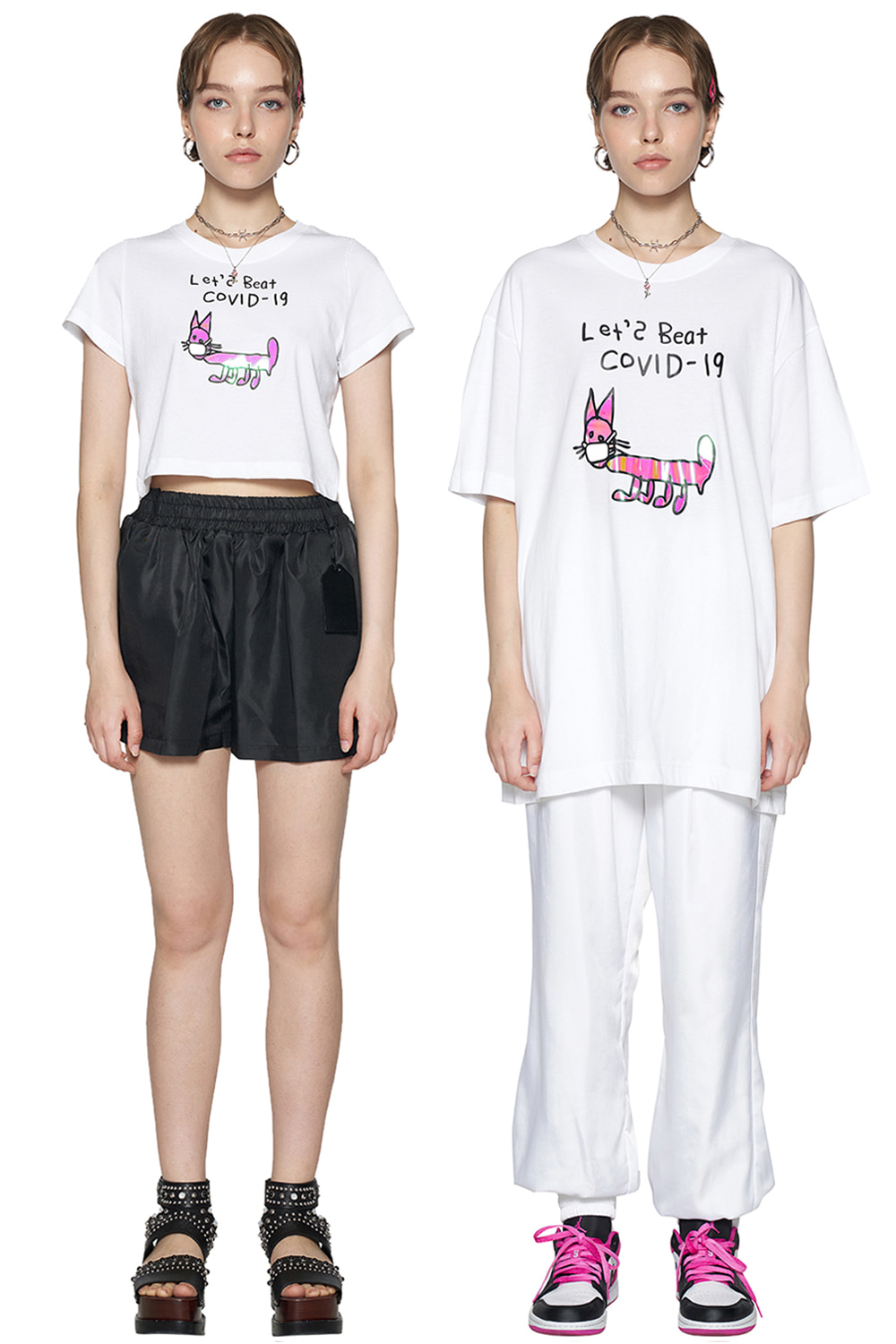MASK CAT T-SHIRT (CROPPED/LOOSE FIT)