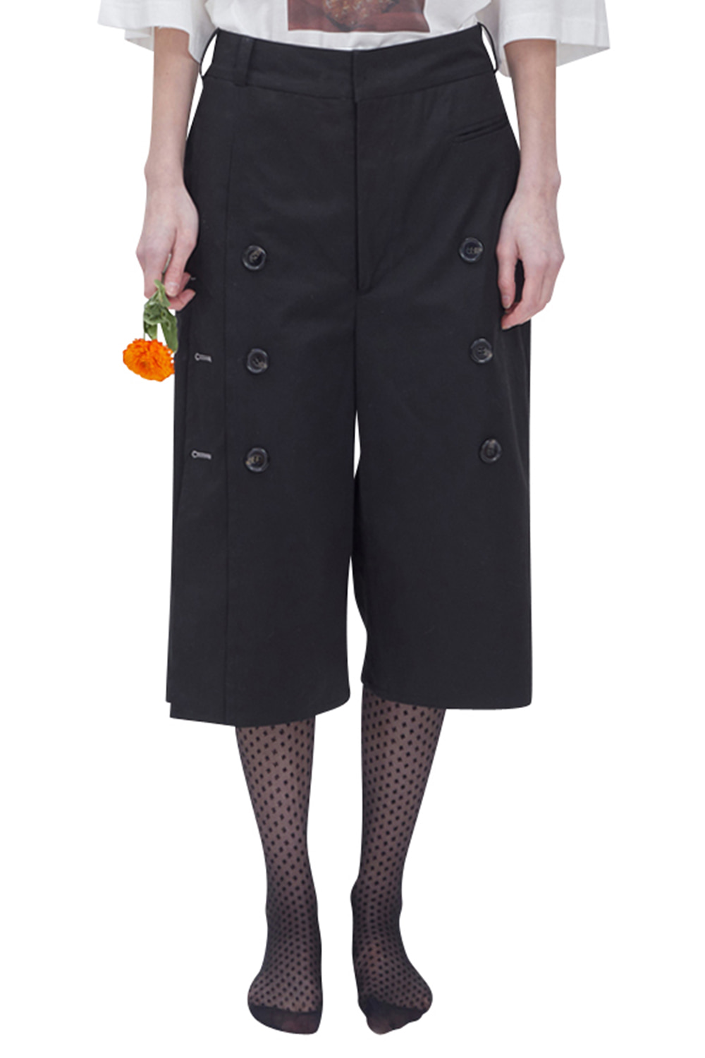 BLACK TRENCH ANKLE PANTS