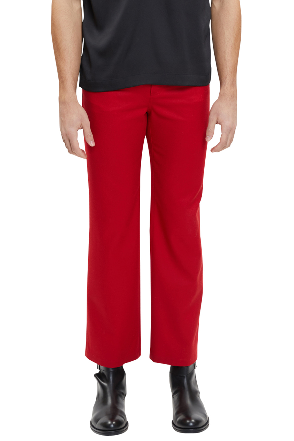 RED STRAIGHT PANTS