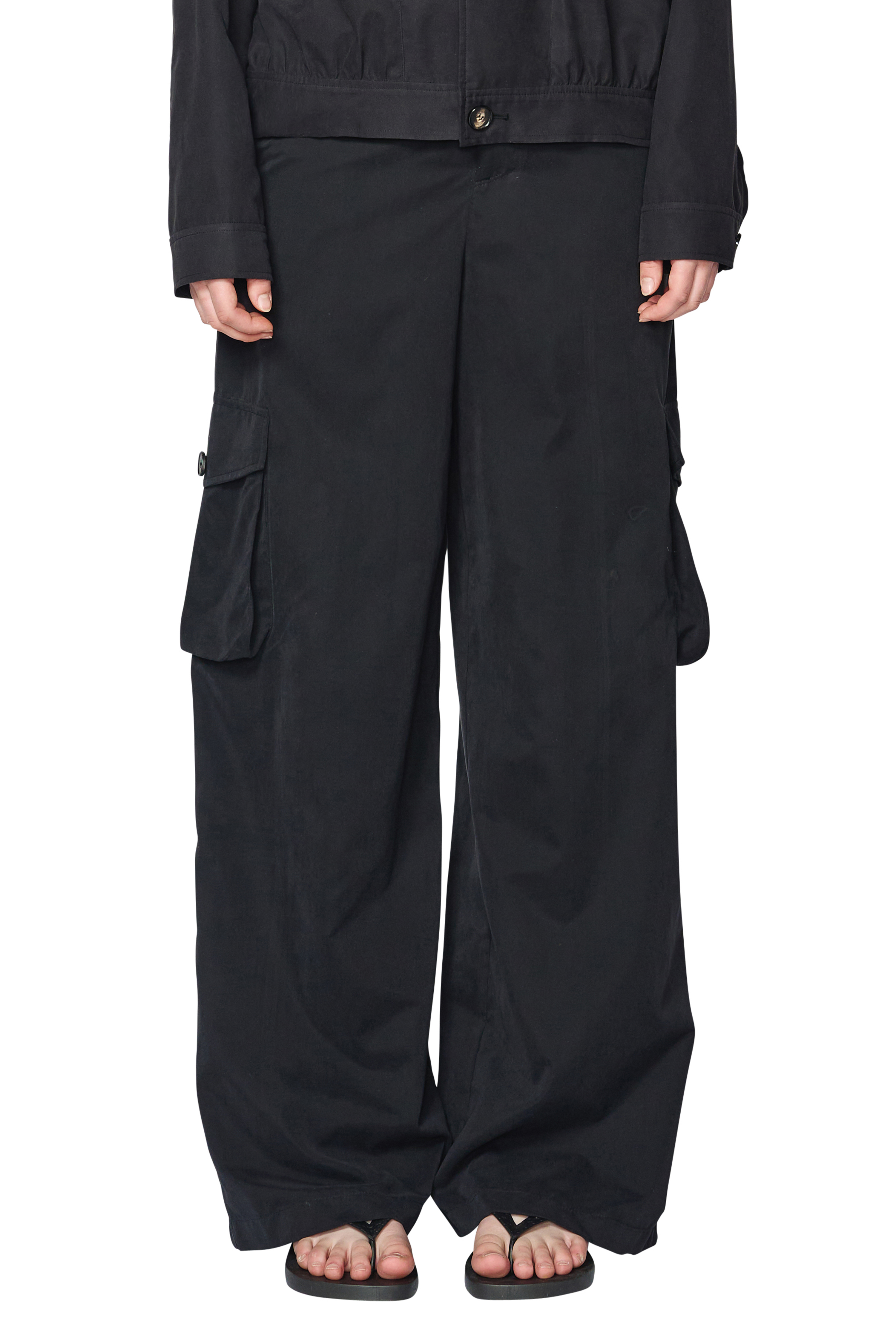 [ Delivery from 5/1 ] BLACK CARGO WIDE TROUSERS