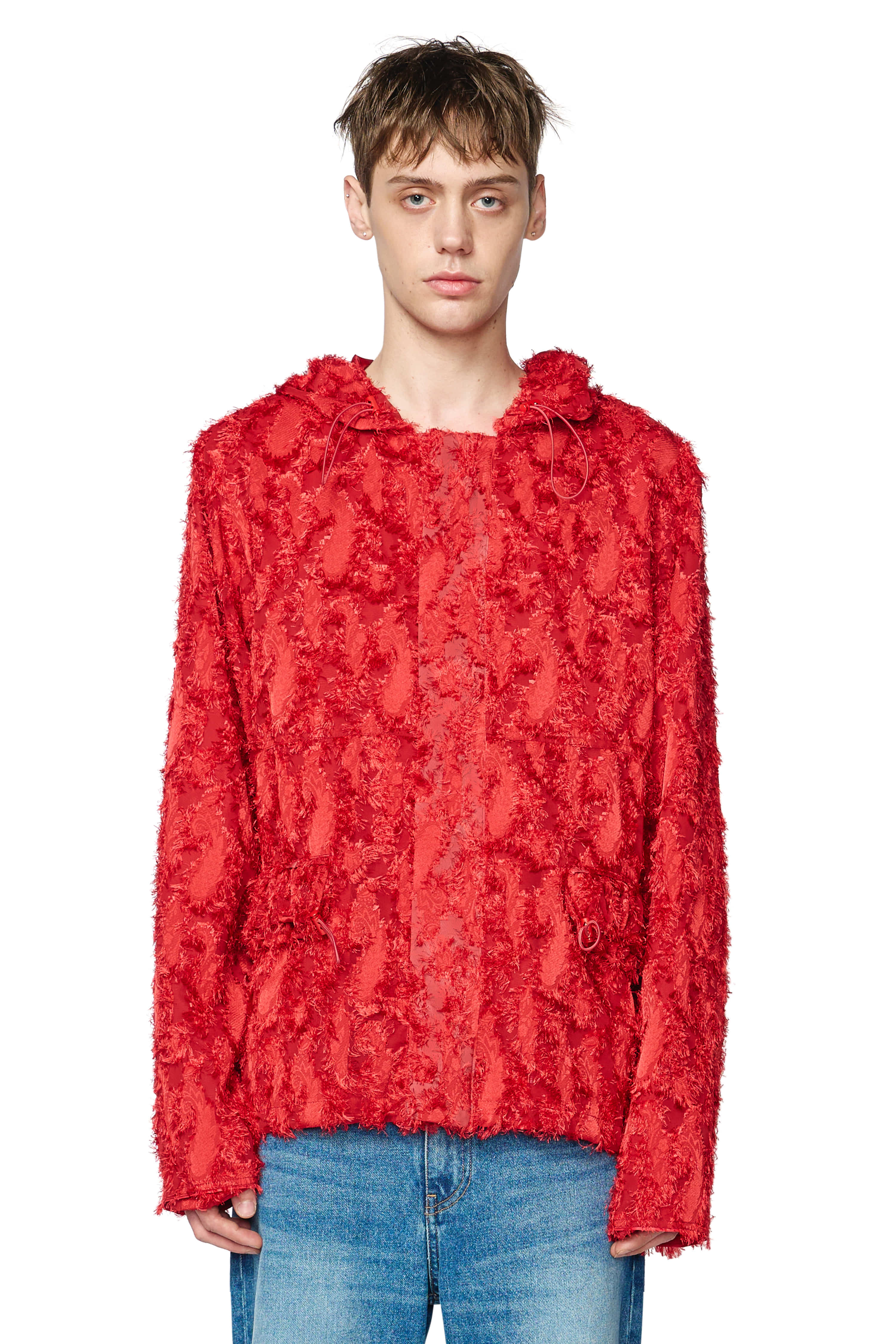 [ Delivery from 5/1 ] RED GLAM JACQUARD HOODED JACKET